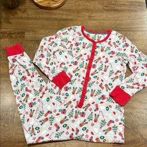 Cuddl Duds Santa pajamas. Footless Onesie design. Small